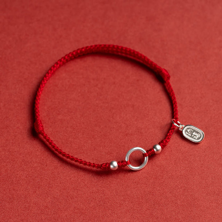 Buddha Stones 925 Sterling Silver Lucky Fortune Peace Joy Lotus Peace Buckle Red String Bracelet - Red(Wrist Circumference 15-18cm) - Lucky Fortune - image 15