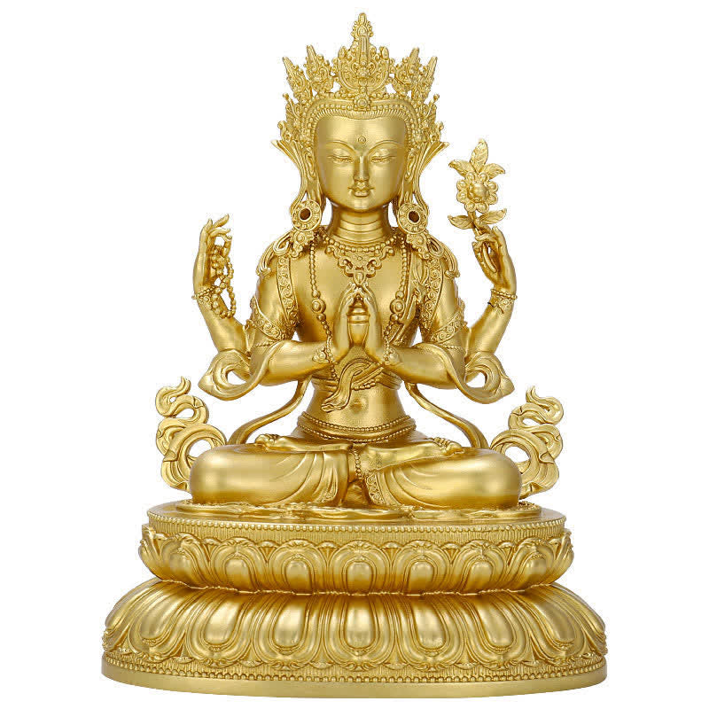 Shakyamuni Amitabha Medicine Buddha Figurine Serenity Copper Statue Home Decoration - image 16