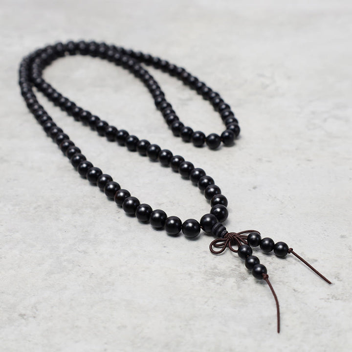 Buddha Stones 108 Mala Beads Bracelet Prayer Meditation Sandalwood Elastic - image 10