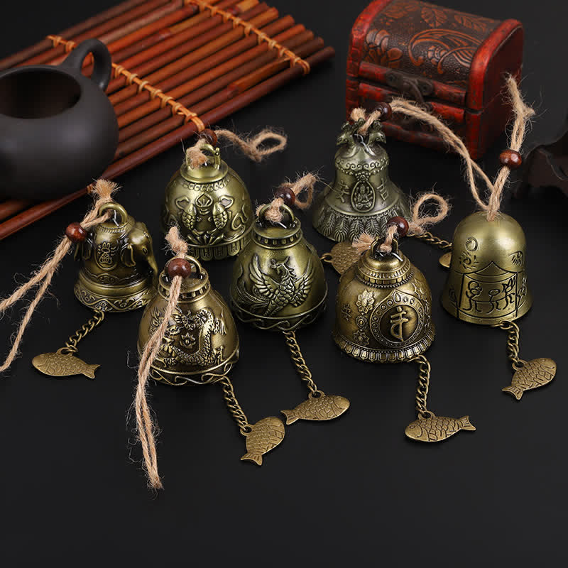 Feng Shui Buddha Koi Fish Dragon Elephant Wind Chime Bell Luck Wall Hanging Decoration - image 0