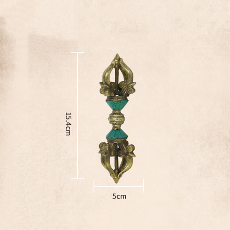 Buddha Stones Tibetan Five Prong Vajra Dorje Handcrafted Nepal Spiritual Power Copper Decoration - image 8