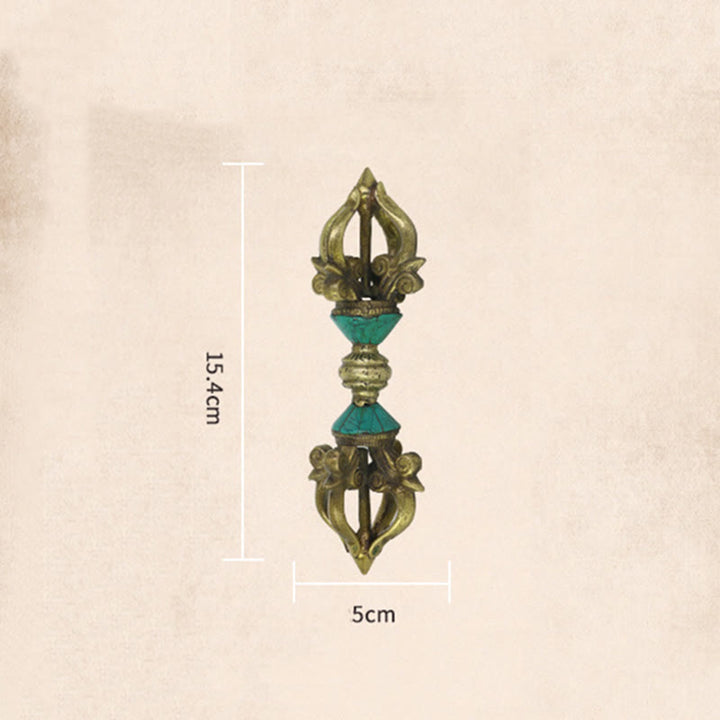 Buddha Stones Tibetan Five Prong Vajra Dorje Handcrafted Nepal Spiritual Power Copper Decoration - image 8