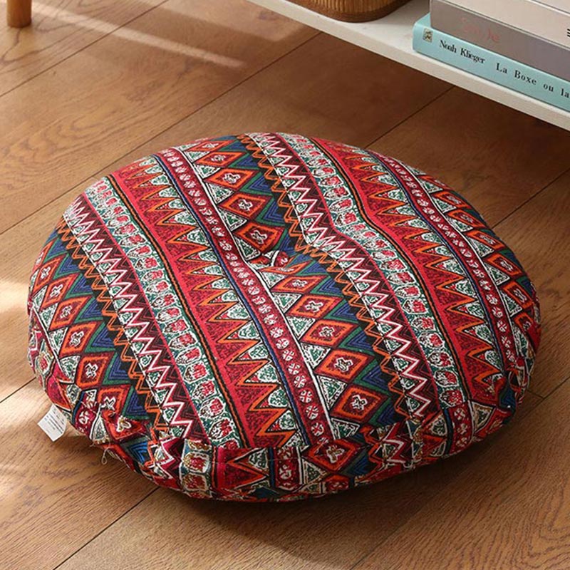 Lotus Simple Pattern Linen Meditation Seat Cushion Home Living Room Decoration