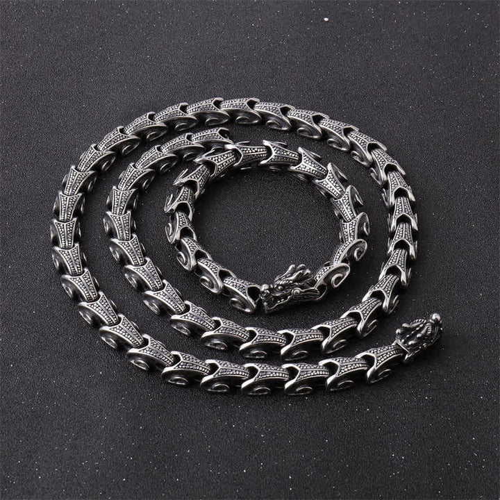 Buddha Stones Dragon Pattern Titanium Steel Protection Necklace Pendant Bracelet - image 5