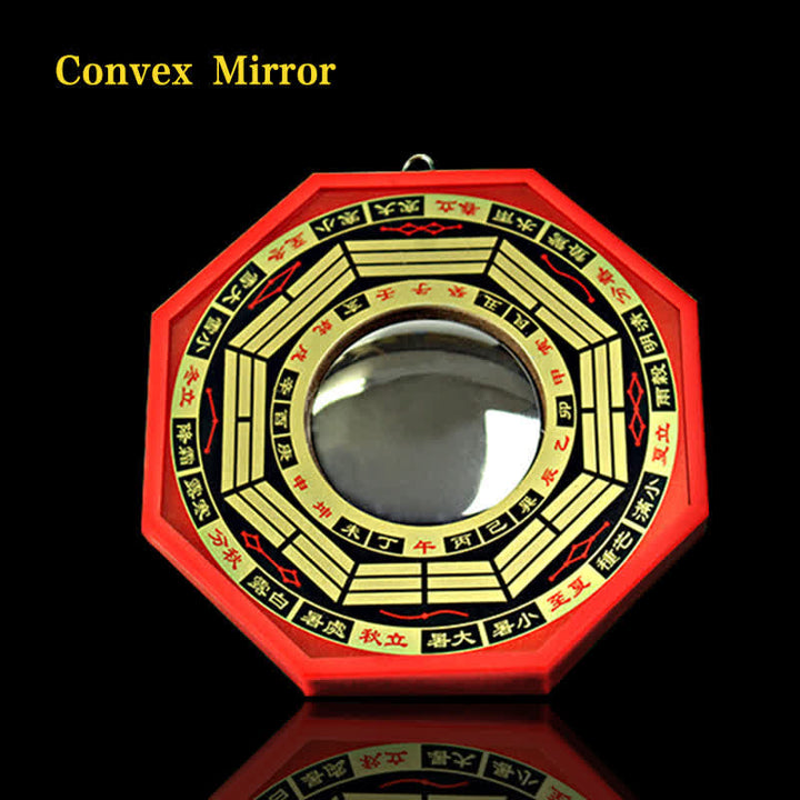 Feng Shui Bagua Map Balance Living Room Energy Map Mirror - 8 IN - Convex Mirror - Red - image 10