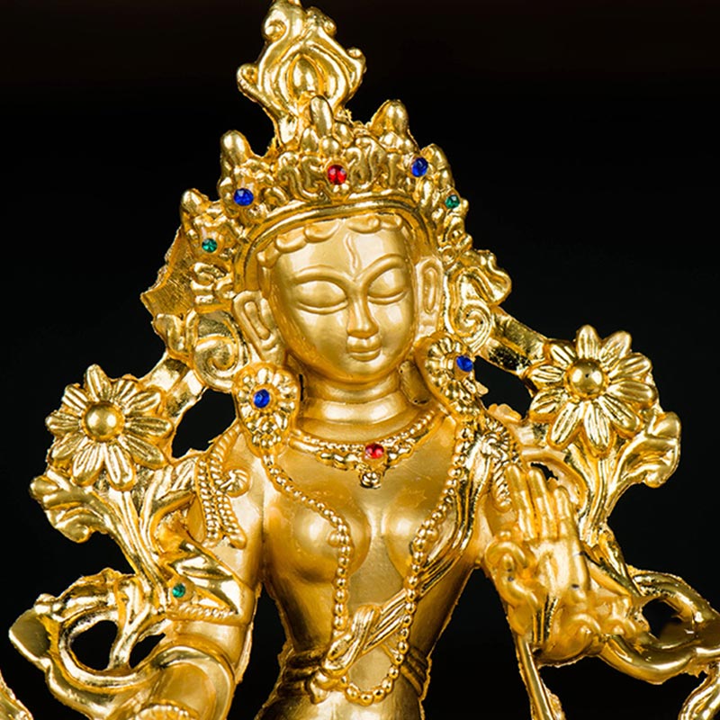 Bodhisattva White Tara Hope Protection Gold Plated Statue Decoration - image 8