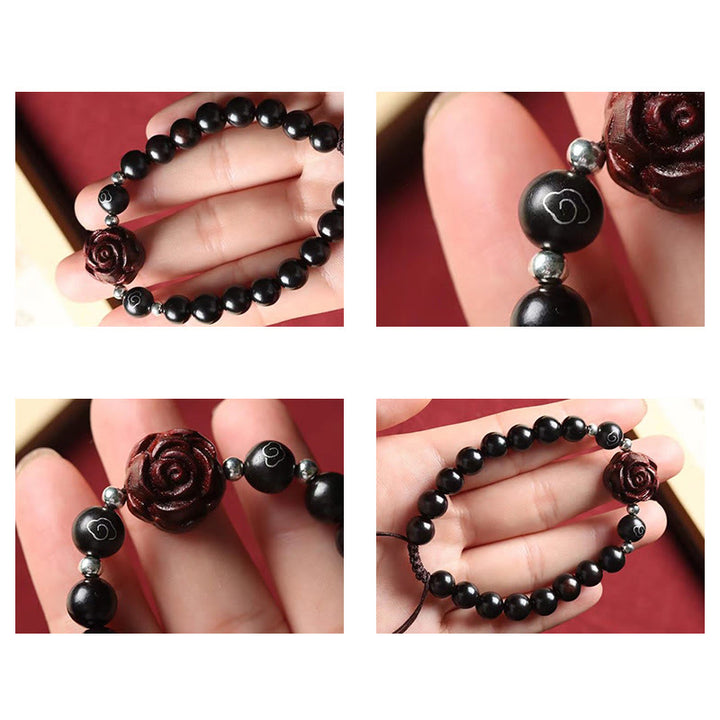 Buddha Stones Small Leaf Red Sandalwood Sooth Bracelet - image 7