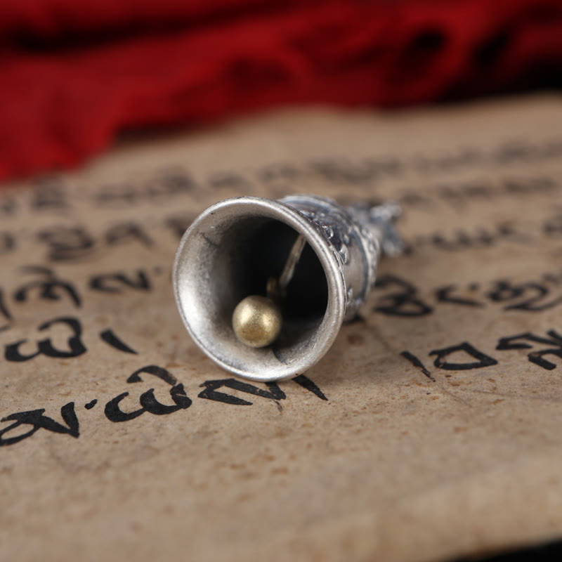 Buddha Stones Tibet 925 Sterling Silver Om Mani Padme Hum Dorje Bell Vajra Engraved Enlightenment Pendant Hanging Decoration - image 18