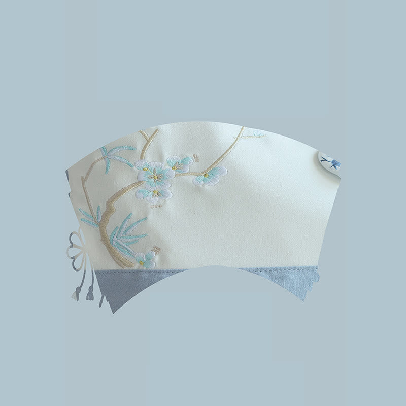 Pear Flower Plum Peach Blossom Bamboo Embroidery Canvas Large Capacity Shoulder Bag Tote Bag - image 20