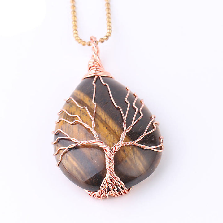 Buddha Stones Natural Quartz Crystal Tree Of Life Healing Energy Necklace Pendant - image 11