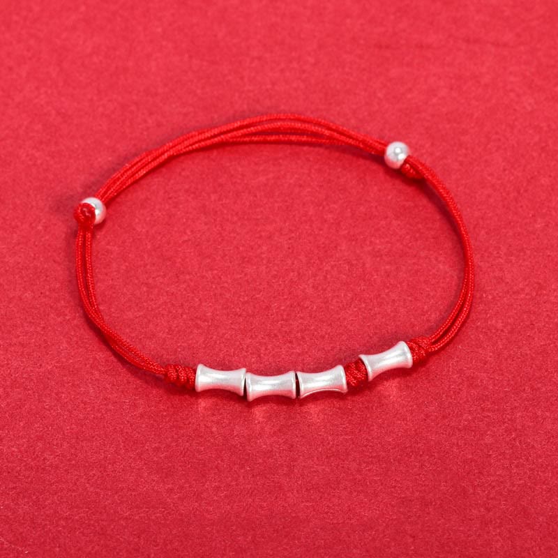 Buddha Stones 925 Sterling Silver Bamboo Design Protection Luck Braided Bracelet - image 8
