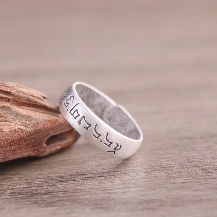 Buddha Stones 999 Sterling Silver Lotus Elephant Six True Words Blessing Ring - image 10