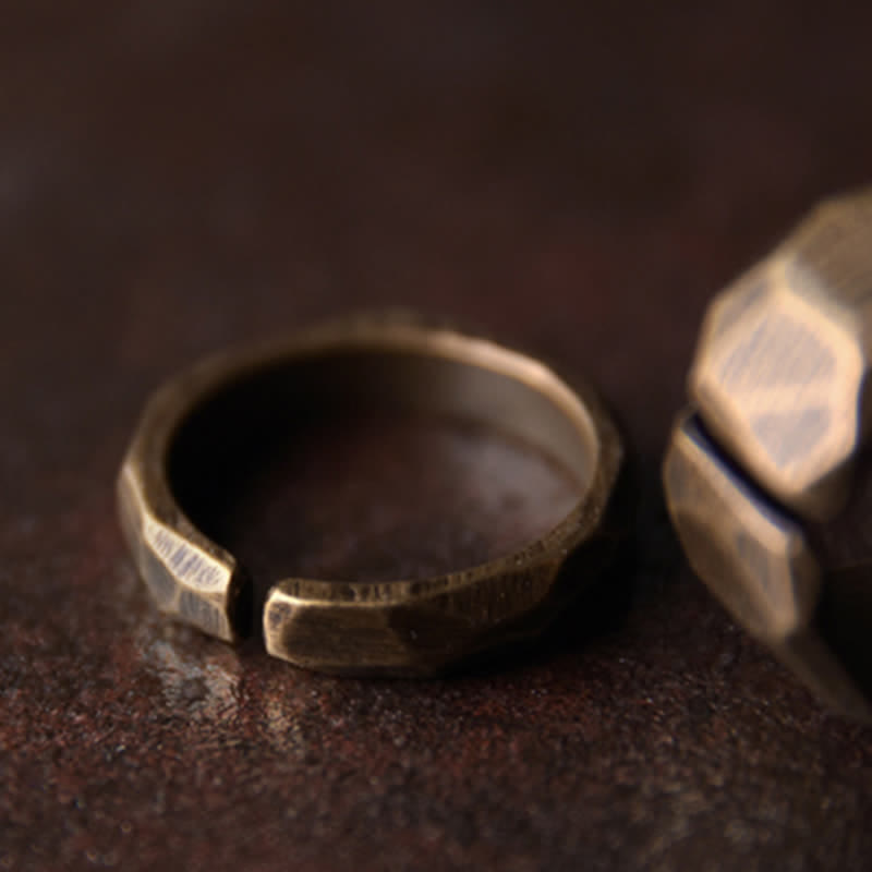 Buddha Stones Tibetan Simple Design Copper Wealth Ring - image 8