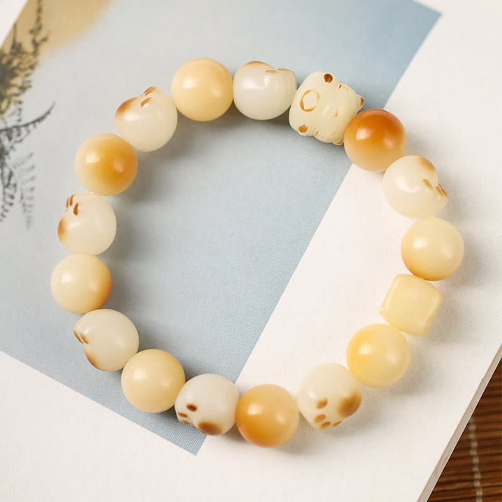 Buddha Stones Natural Bodhi Seed Sandalwood Lucky Cute Cat Head Paw Claw Peace Bracelet - image 14