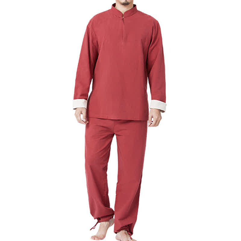 Spiritual Zen Meditation Yoga Prayer Practice Cotton Linen Clothing Men's Set - image 10