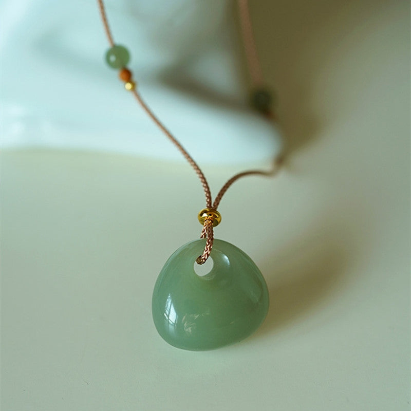 Buddha Stones Natural Jade Luck Prosperity Necklace Pendant - image 8
