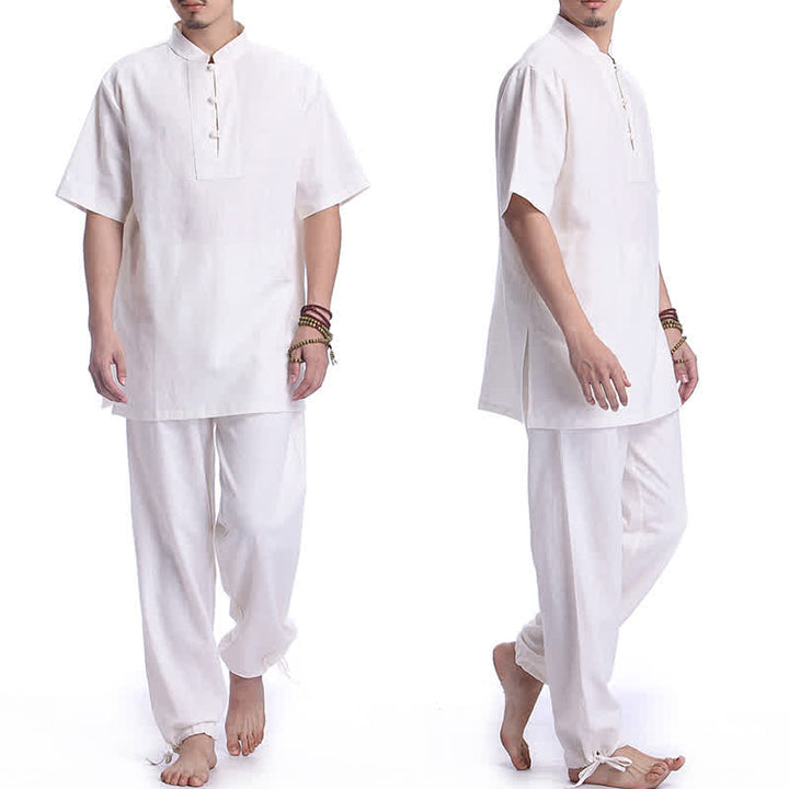 Spiritual Zen Meditation Prayer Practice Cotton Linen Clothing Men's Set - image 12