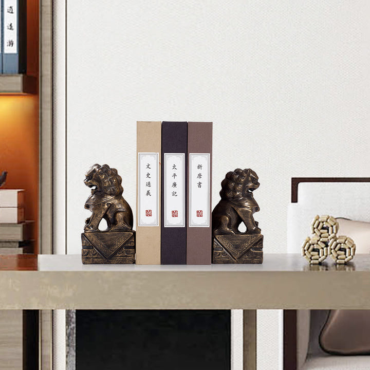 2Pcs Lion Statue Courage Strength Resin Home Office Decoration - image 8