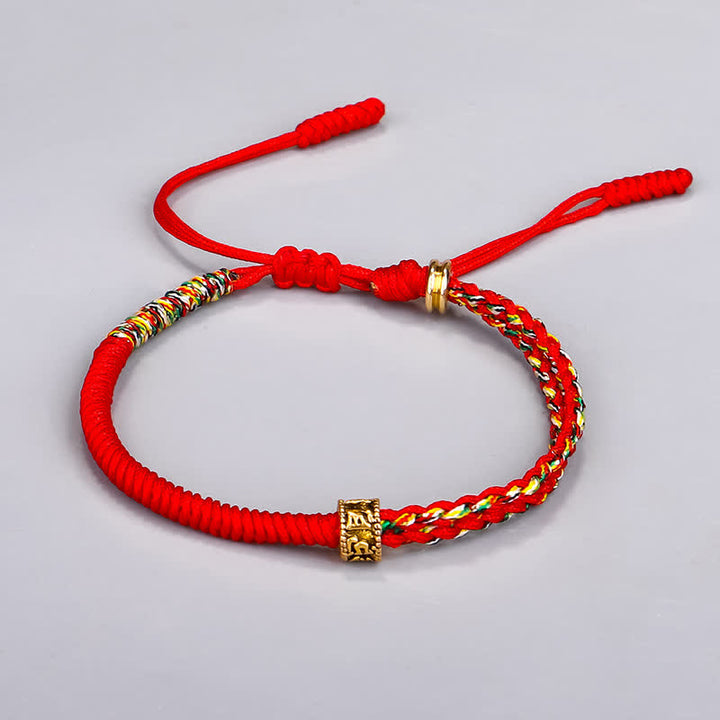 Buddha Stones Om Mani Padme Hum Protection Luck String Bracelet