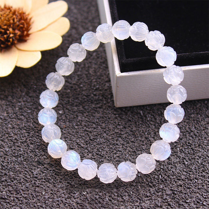 Natural Moonstone Lotus Love Bracelet - image 4