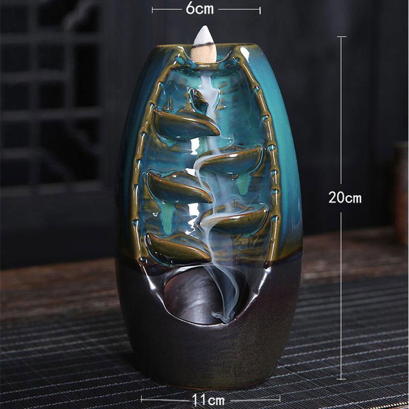 Buddha Stones Tibetan Dragon Protection Incense Burner Decoration - image 1