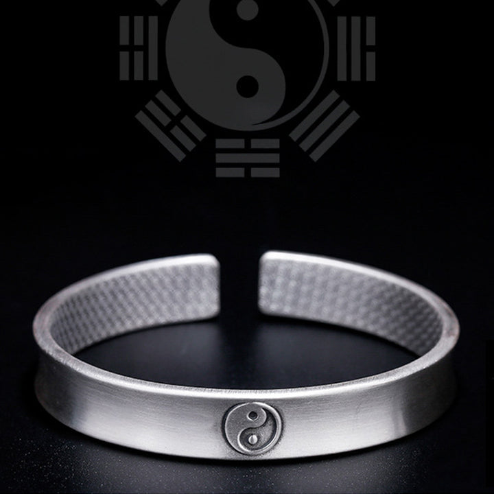 Buddha Stones 999 Sterling Silver Yin Yang Auspicious Clouds Balance Harmony Bracelet - image 10