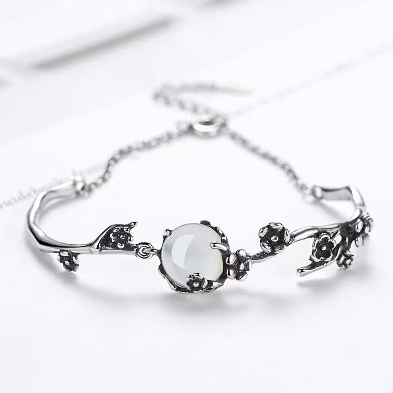 Buddha Stones "Sending Grace and Harmony"Plum Blossom Chalcedony Bracelet Includes Gift Message Card - image 14