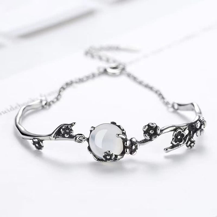 Buddha Stones "Sending Grace and Harmony"Plum Blossom Chalcedony Bracelet Includes Gift Message Card - image 14