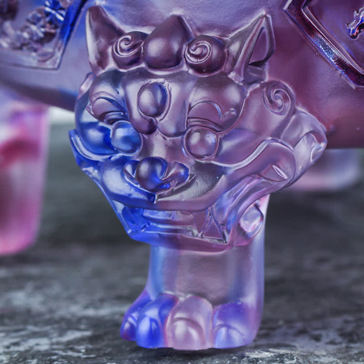 Buddha Stones Feng Shui Auspicious Dragon Handmade Liuli Crystal Rotatable Art Piece Luck Home Office Decoration - image 4