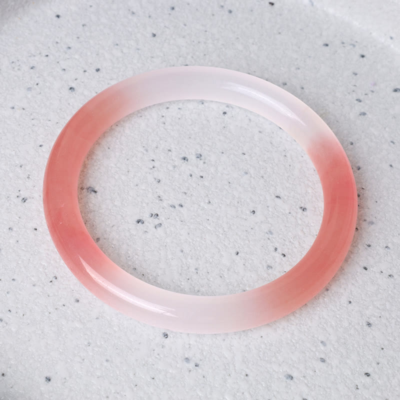 Buddha Stones Pink Golden Silk Jade Wealth Bracelet Bangle - image 7