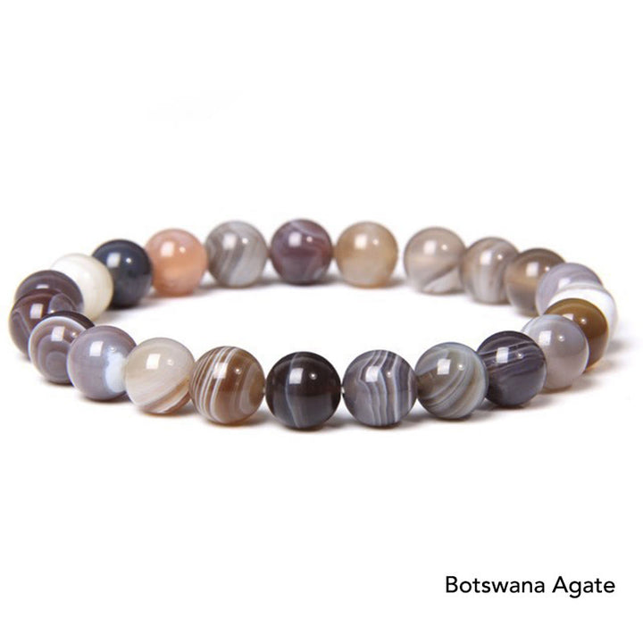 Natural Agate Stone Crystal Balance Beaded Bracelet