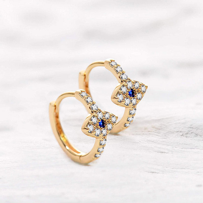 925 Sterling Silver Evil Eye Symbol Blessing Stud Earrings - image 5