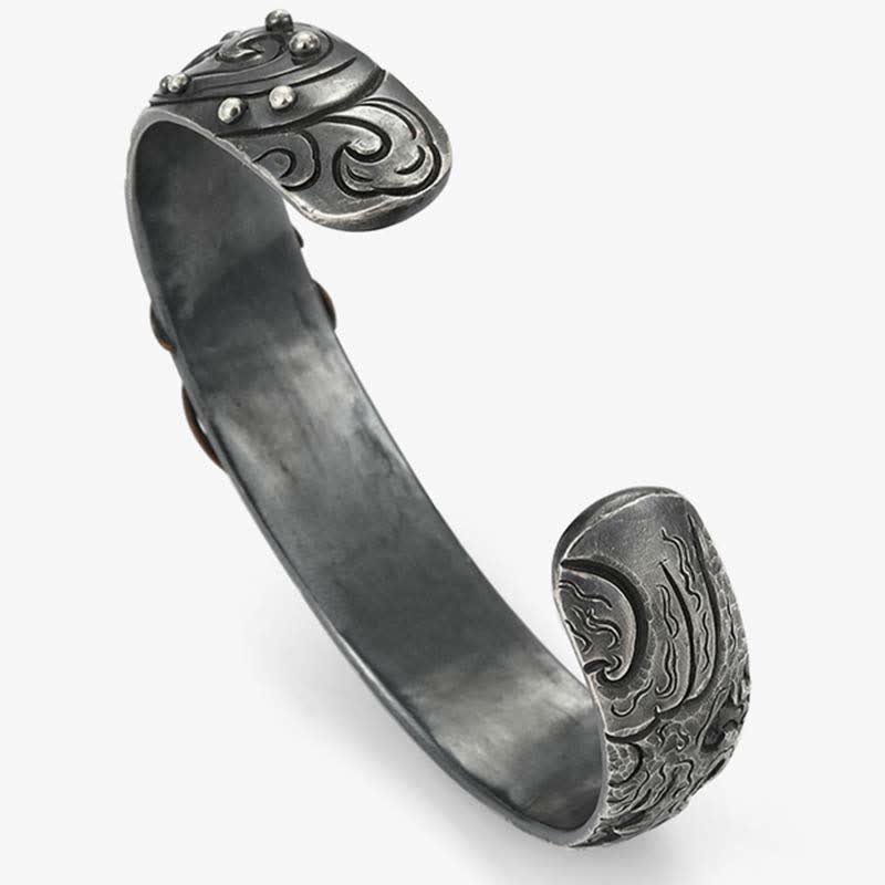 999 Sterling Silver 990 Gold Koi Fish Luck Wealth Success Bracelet Bangle - image 8