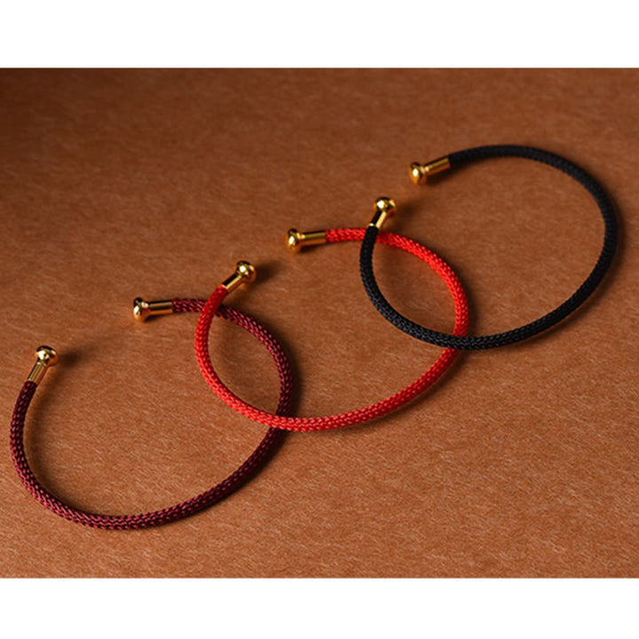Buddha Stones Simple Design Handmade Luck Braid String Cuff Bracelet - image 13