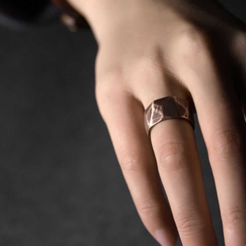 Buddha Stones Tibetan Simple Design Copper Wealth Ring - image 21