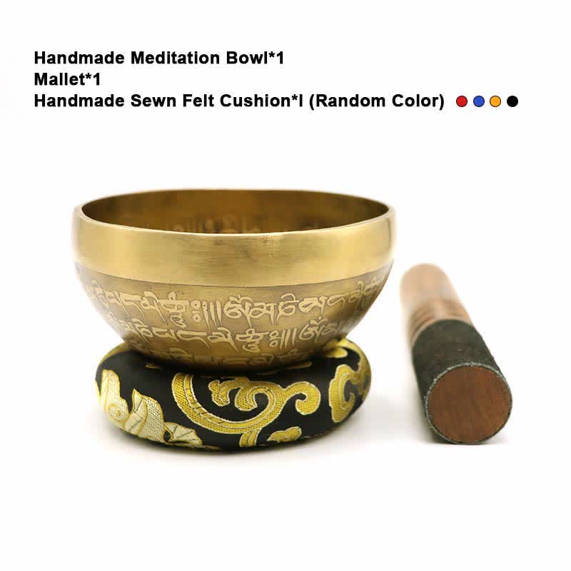 Sutra Singing Bowl Handcrafted for Healing and Meditation Positive Energy Sound Bowl Set - 5.51IN (14CM) - image 2