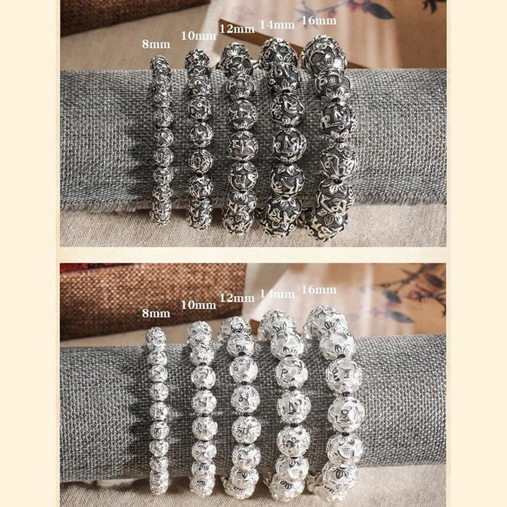 Buddha Stones Tibetan Om Mani Padme Hum Carved Alloy Beads Amulet Bracelet - image 14