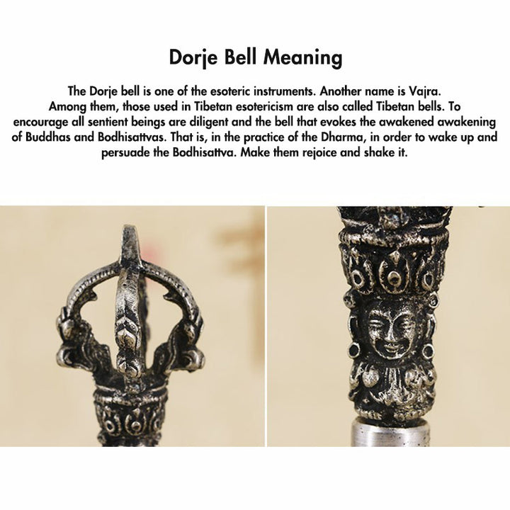 Buddha Stones Tibetan Meditation Bell and Vajra Dorje Copper Decoration Set - image 20