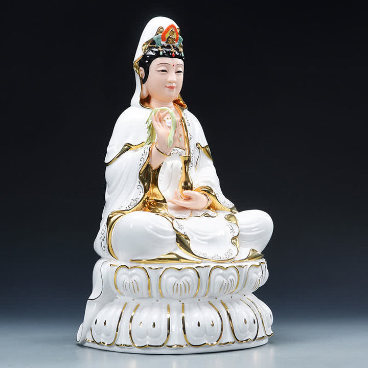Chenrezig Bodhisattva Avalokitesvara Success Ceramic Statue Home Decoration - image 2