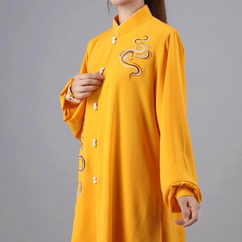 Auspicious Clouds Embroidery Meditation Prayer Spiritual Zen Tai Chi Qigong Practice Unisex Clothing Set - image 4