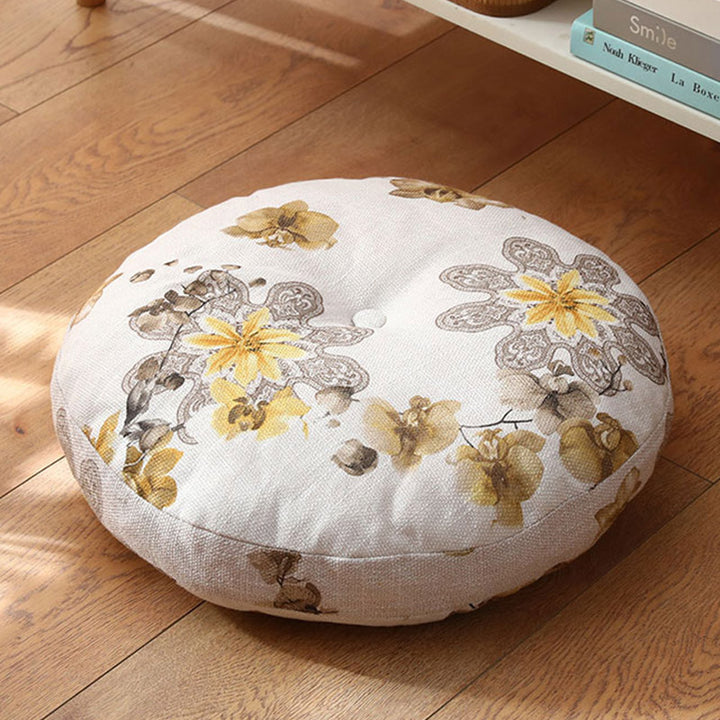 Lotus Simple Pattern Linen Meditation Seat Cushion Home Living Room Decoration - Detachable - 40cm*10cm - MintCream - image 19