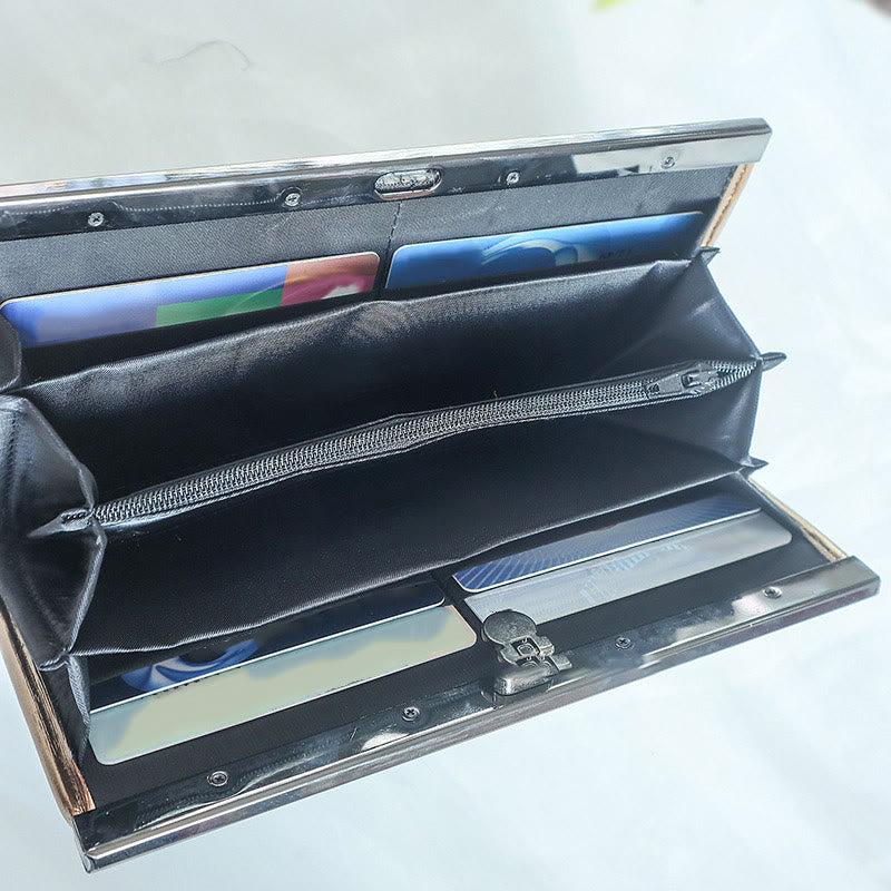 Flower Plum Peach Blossom Bamboo Double-sided Embroidery Large Capacity Cash Holder Wallet Shopping Purse - image 2