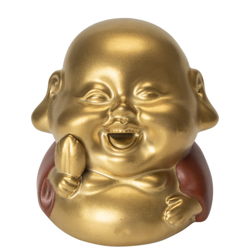 Little Buddha Laughing Buddha Ceramic Healing Incense Burner - image 14