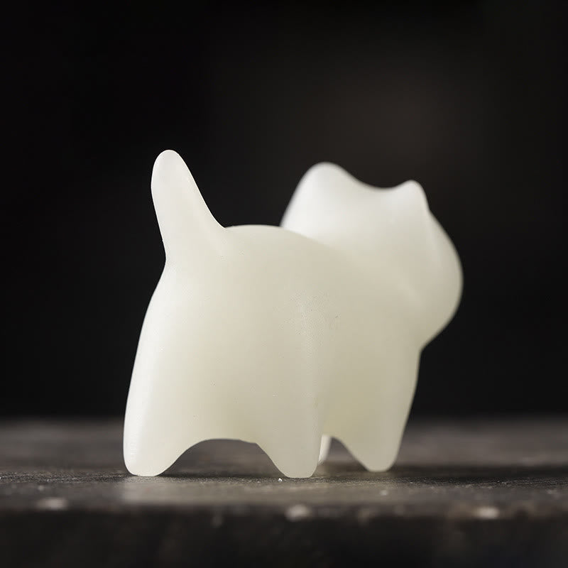 Buddha Stones 2Pcs Mini Cute Cat Glowstone Luminous Lucky Cat Energy Decoration - image 6