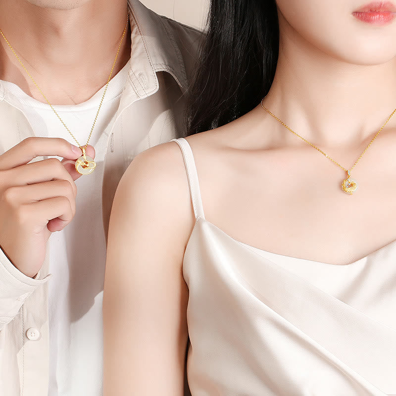 ❗❗❗A Flash Sale- Buddha Stones 925 Sterling Silver Year of the Dragon Hetian Jade Golden Dragon Phoenix Peace Buckle Luck Necklace Pendant - image 7