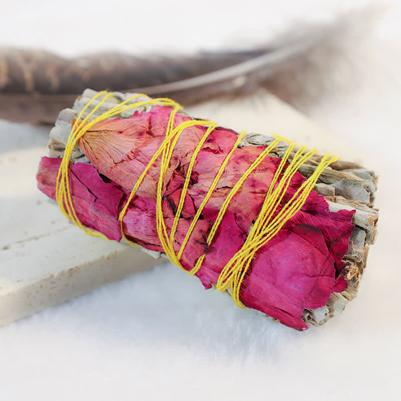 Colorful Daisy Red Rose Flowers Smudge Stick for Home Cleansing Incense Healing Meditation Smudge Sticks Rituals Set - image 9