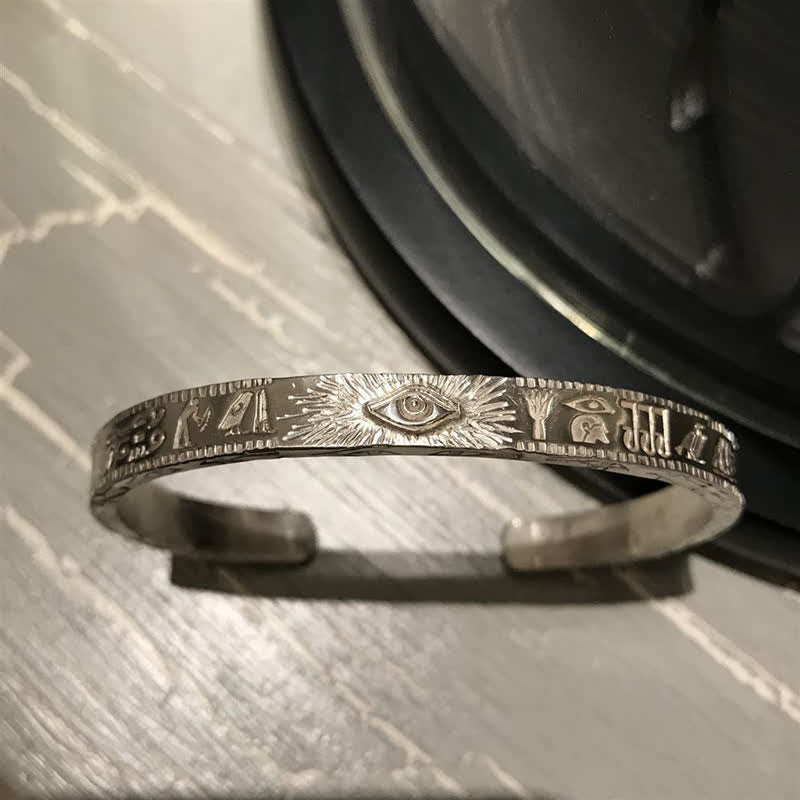 Buddha Stones Eye Of Horus Protection Copper Cuff Bracelet Bangle - image 2