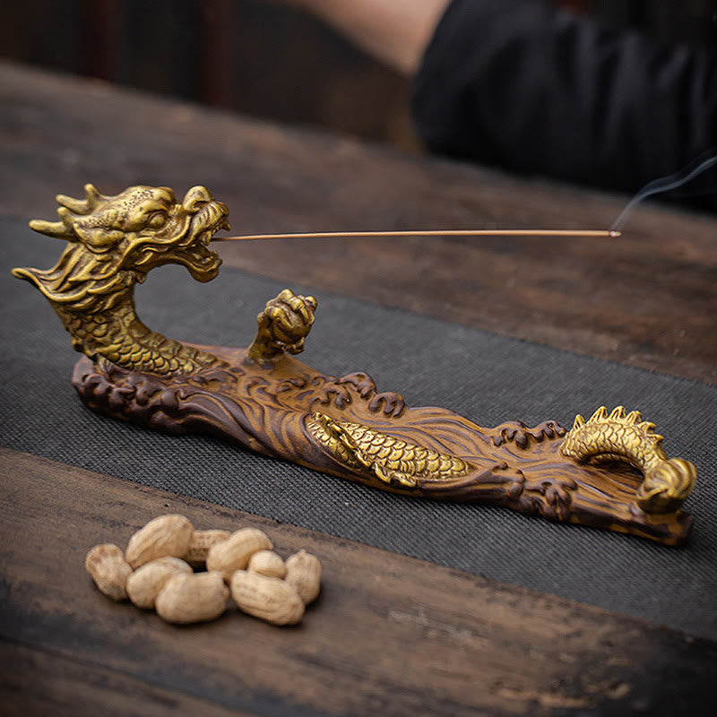 Buddha Stones Dragon Protection Ceramic Stick Incense Burner Decoration - image 2