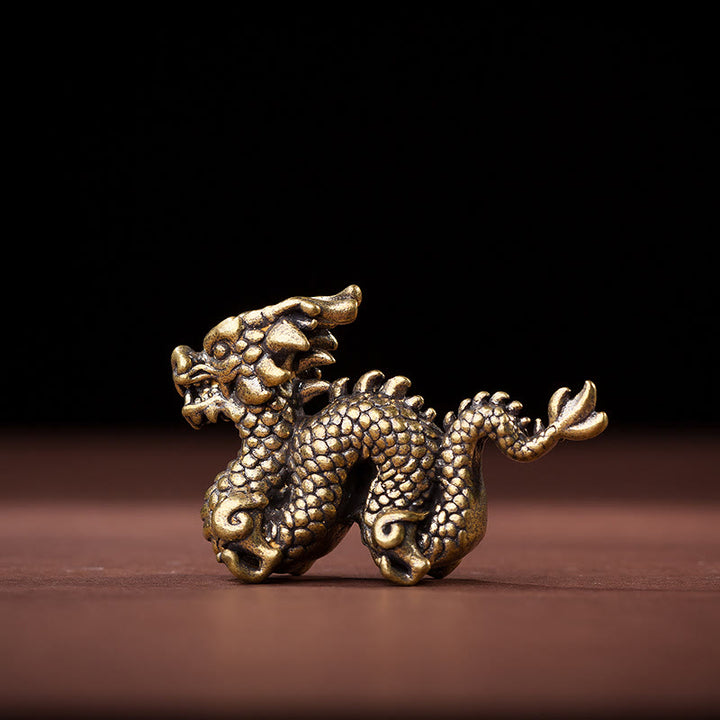 Buddha Stones Year Of The Dragon Small Auspicious Brass Dragon Luck Success Home Decoration - image 8