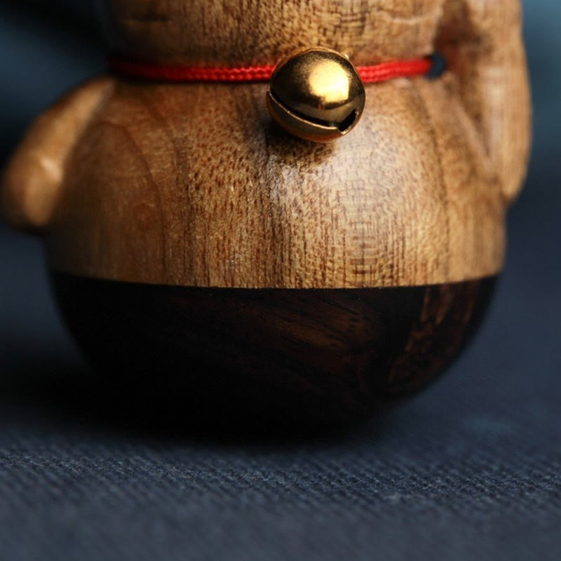 Buddha Stones Mini Lucky Cat Kitten Phoebe Zhennan Wood Blessing Decoration - image 16